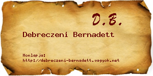 Debreczeni Bernadett névjegykártya